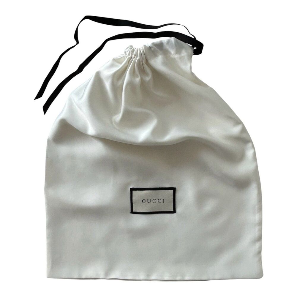 PAIR (2) Authentic GUCCI White Satin Dust Bags Pouch Storage Set⁠